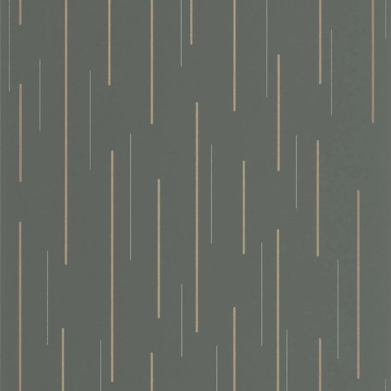 Casadeco Vonalmintás elegáns zöld-arany vlies tapéta Suspension Vert Taiga 53 cm X 10 m