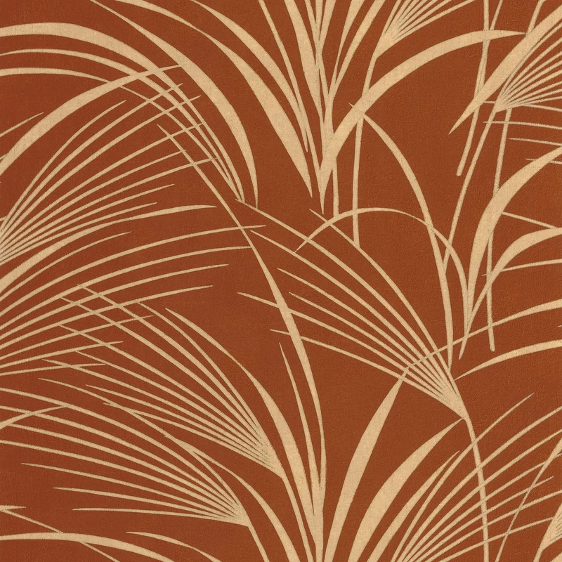 Casadeco Nádszál mintás piros vinyl tapéta Samarra Rouille 53 cm X 10 m