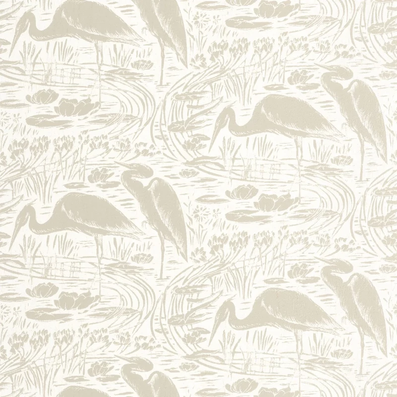 Casadeco Vintage drapp vlies tapéta gém madarakkal Euphrate Naturel 53 cm X 10 m