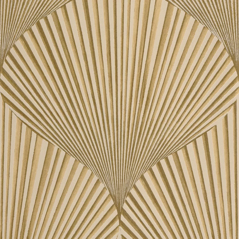 Casadeco Legyező mintás 3D hatású barna vlies tapéta Semiramis Mordore 53 cm X 10 m