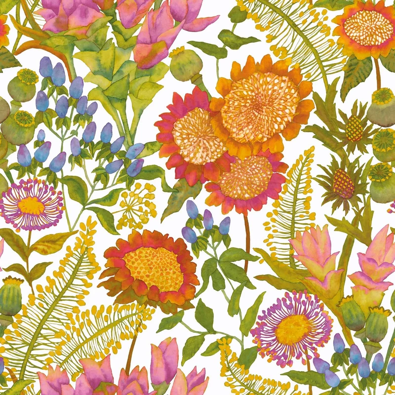 Casadeco Színes virágmintás vlies poszter tapéta Les Baux De Provence Multico 210 cm X 3,1 m