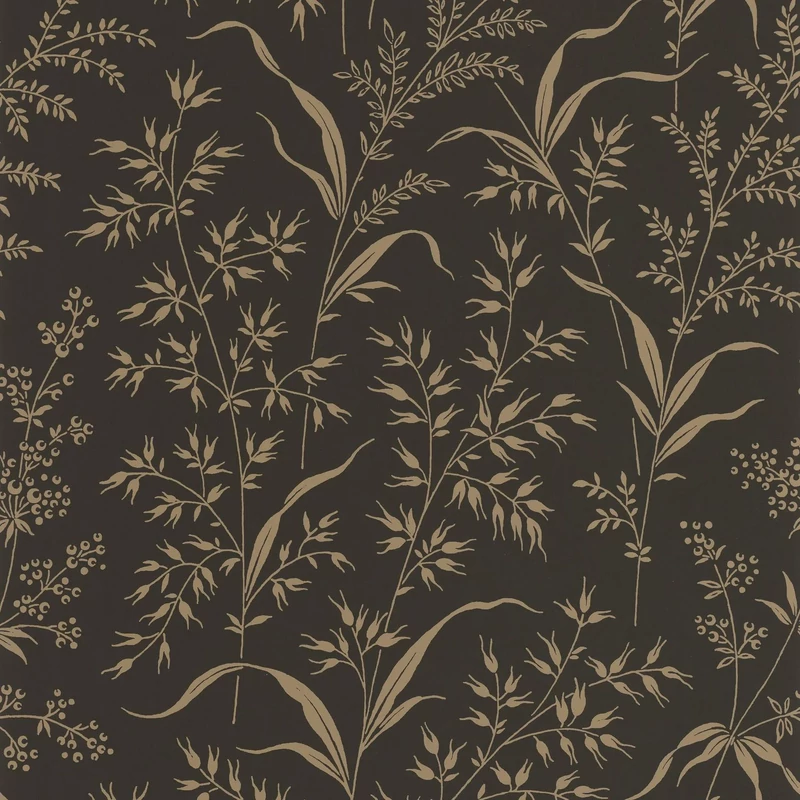 Casadeco Fűszál mintás barna-fekete vlies tapéta Grass Field Tabac/Ardoise 53 cm X 10 m