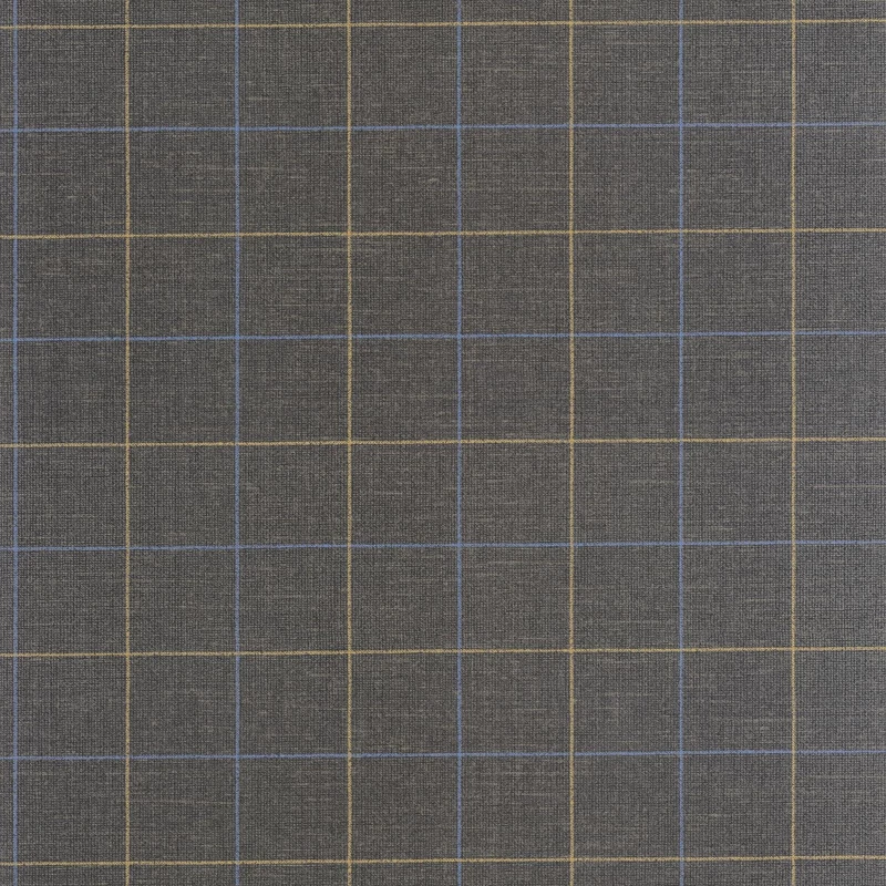 Casadeco Kockás fekete vlies tapéta Liam Noir Fusain 53 cm X 10 m