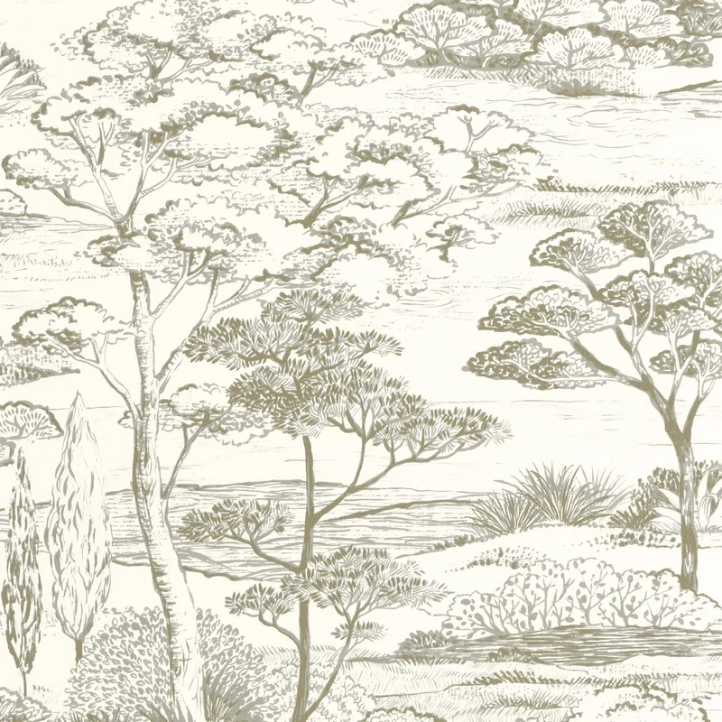 Casadeco Fa mintás fehér-barna vinyl tapéta Littoral Argile 53 cm X 10 m