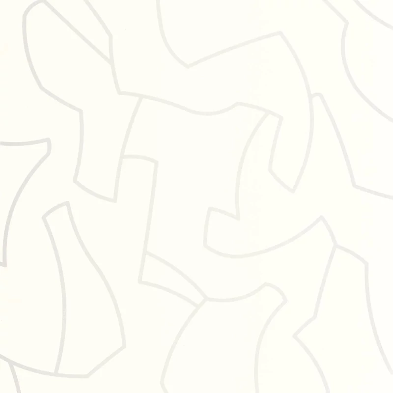 Casasdeco Vonal mintás absztrakt fehér vlies tapéta Maze Game Blanc 53 cm X 10 m