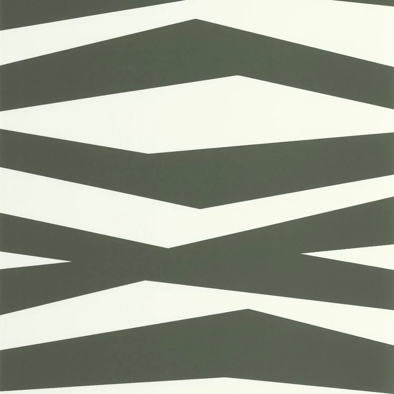 Casadeco Modern vonal mintás méregzöld vlies tapéta Zebra Game Sapin 53 cm X 10 m