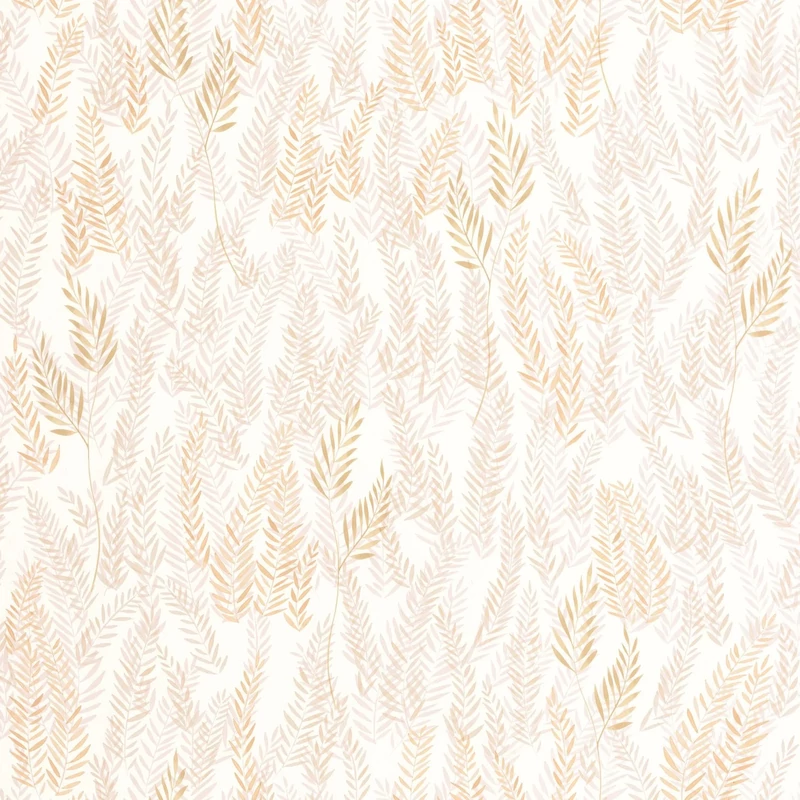 Casadeco Levélmintás rózsaszín vlies tapéta Walk In The Jungle Naturel 53 cm X 10 m