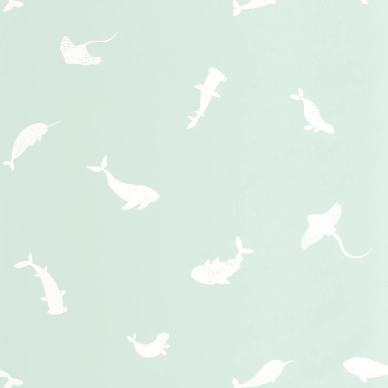 Casadeco Bálna mintás világoskék vlies tapéta Poetic Sea Bleu Doux 53 cm X 10 m