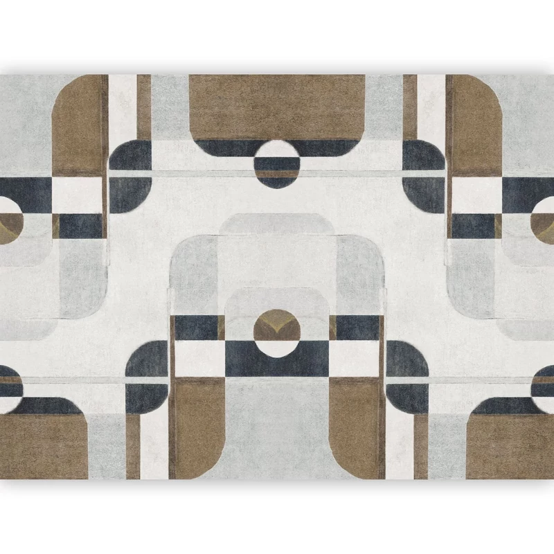 Casadeco Geometriai mintás texturált szürke vlies poszter tapéta Conrad Gris Duvet/Encre 424 cm X 3,1 m