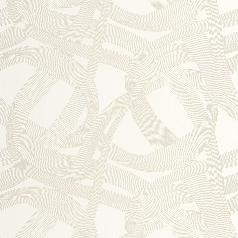 Casadeco Hullám mintás fehér-arany vlies tapéta Shimmy Blanc Ficelle 53 cm X 10 m