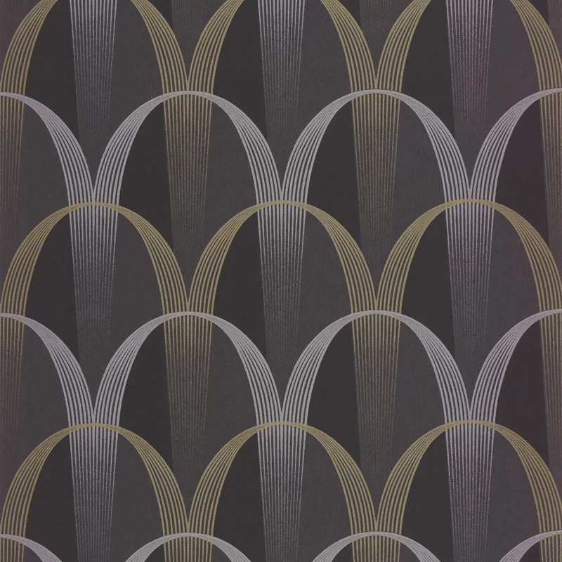 Casadeco Geometrikus sötétbarna vlies tapéta Entree Des Artistes Noir Fusain 53 cm X 10 m