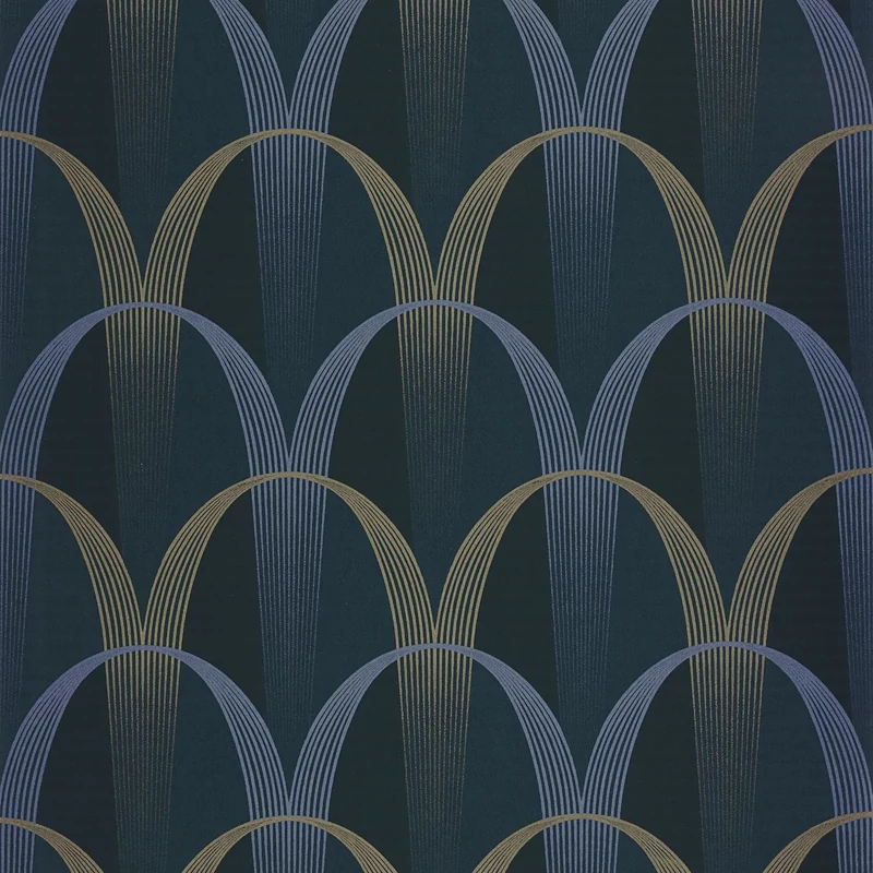 Casadeco Geometrikus kék vlies tapéta Entree Des Artistes Bleu Outremer/Mordore 53 cm X 10 m