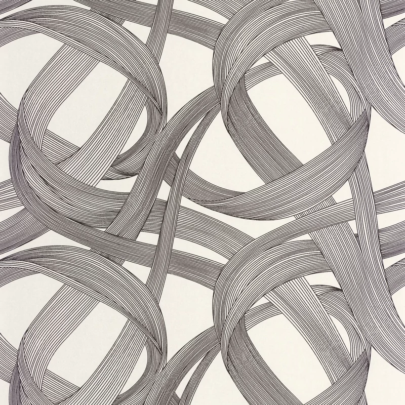 Casadeco Hullám mintás fekete-fehér vlies tapéta Shimmy Noir Fusain Lin 53 cm X 10 m