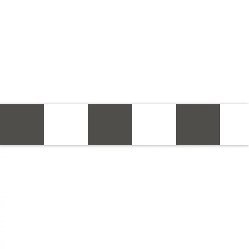 Casadeco Modern négyzetes fekete vlies bordűr La Rythmique Noir Fusain 5 cm X 6 m