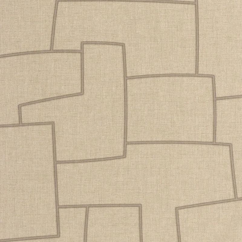 Casadeco Absztrakt geometriai mintás bézs vinyl tapéta Inca Beige Lin 53 cm  X 10 m