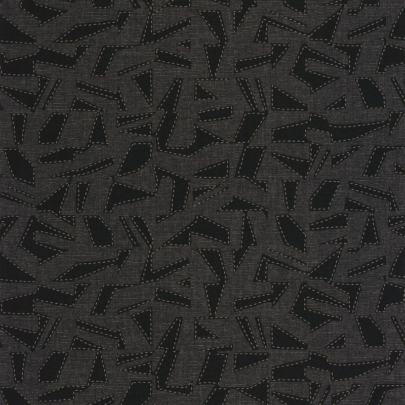 Casadeco Grafikai mintás fekete vinyl tapéta Sanara Noir Fusain 53 cm X 10 m