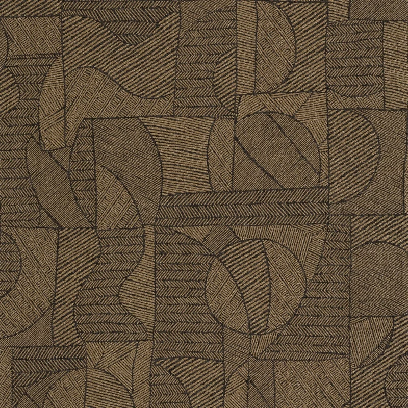 Casadeco Geometriai mintás modern fekete-arany vinyl tapéta Baman Or/Noir 53 cm X 10 m