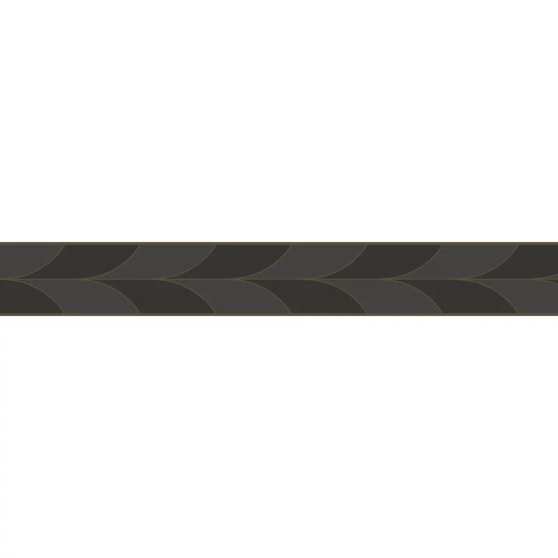Casadeco Vékony sötétbarna mintás vlies bordűr La Festive Noir Fusain 5 cm X 6 m