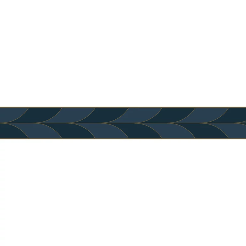 Casadeco Vékony kék mintás vlies bordűr La Festive Bleu Petrole 5 cm X 6 m