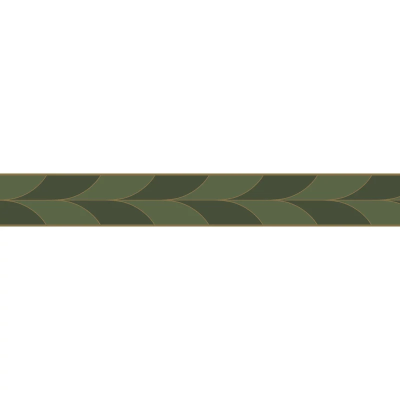 Casadeco Vékony zöld mintás vlies bordűr La Festive Vert Taiga 5 cm X 6 m