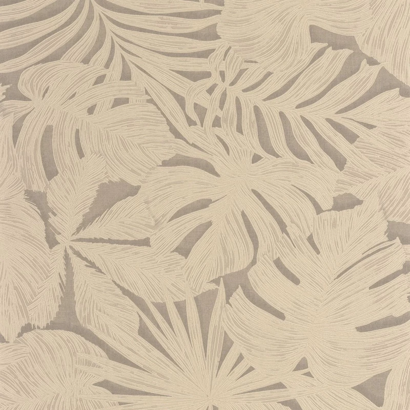 Casadeco Pálmalevél mintás barnás bézs vinyl tapéta Granada Beige Lin 53 cm X 10 m