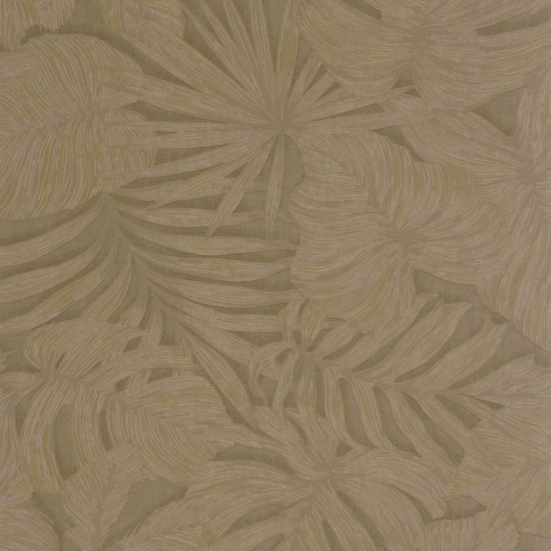 Casadeco Pálmalevél mintás barna vinyl tapéta Granada Tabac 53 cm X 10 m