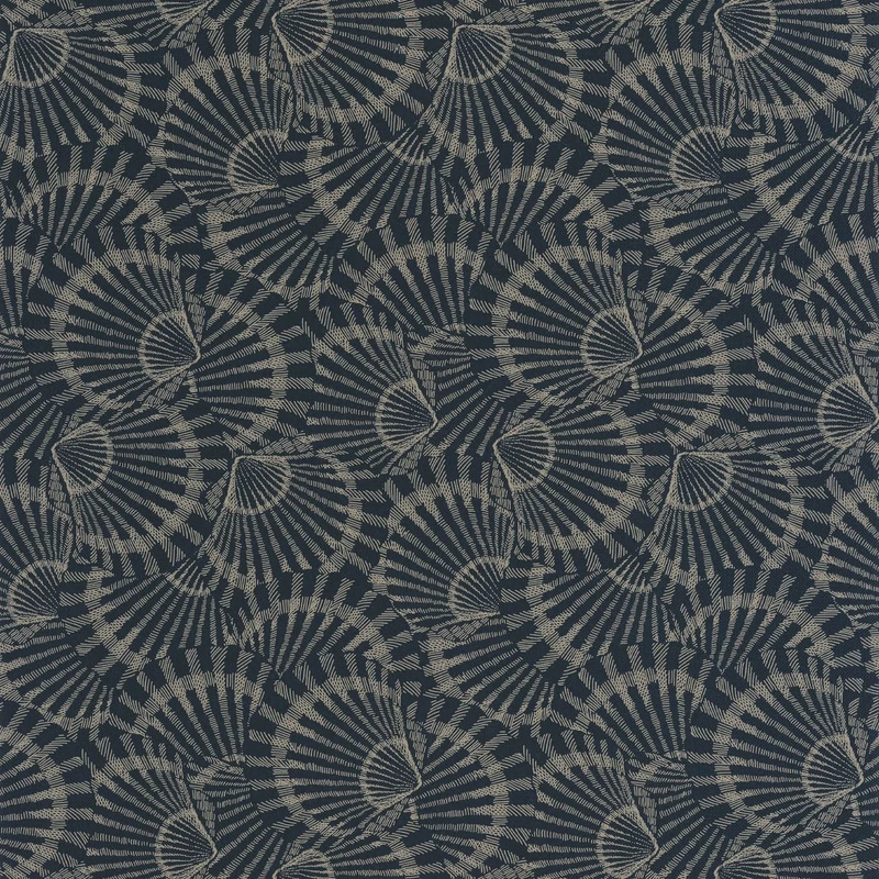 Casadeco Kagyló mintás sötétkék vinyl tapéta Saint Malo Bleu Orage 53 cm X 10 m