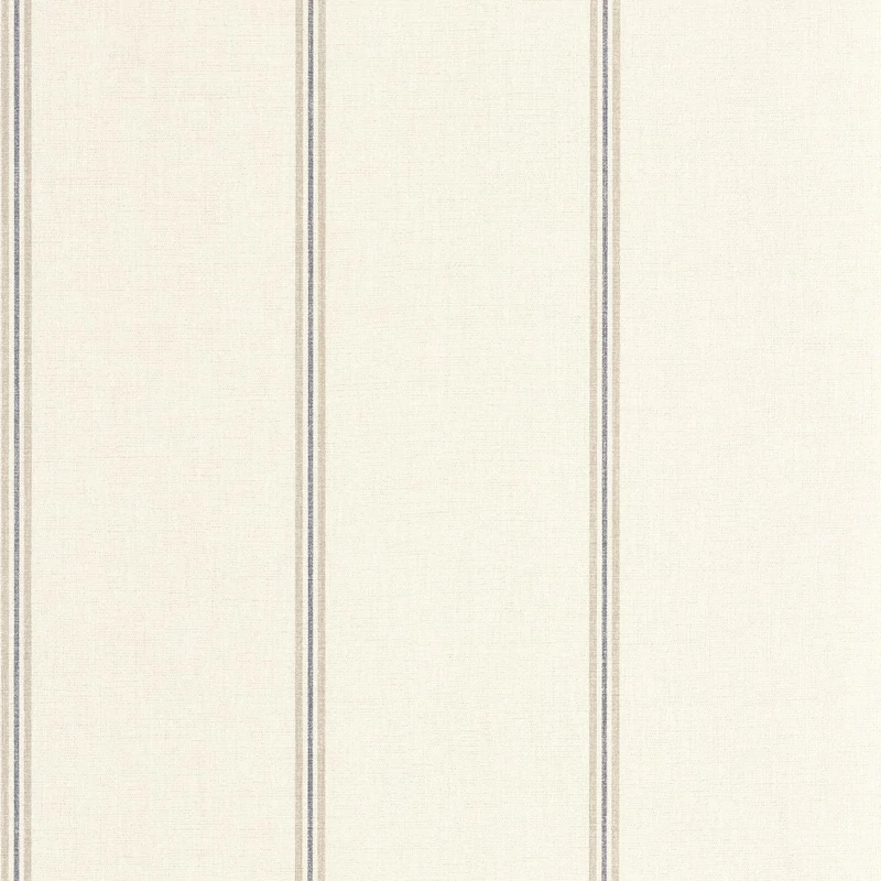 Casadeco Fekete vastag csíkos szövethatású vinyl tapéta Saint Briac Noir Fusain/Lin 53 cm X 10 m