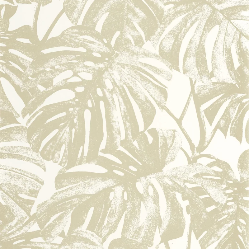 Casadeco zöldes arany pálmaleveles vlies tapéta Mata Vert lichen 53 cm X 10 m