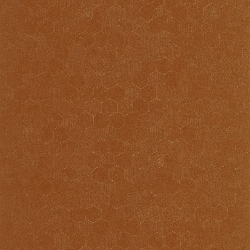 Casadeco hexagon mintás terrakotta vinyl tapéta finom metál fénnyel Meli Terracotta 53 cm X 10 m
