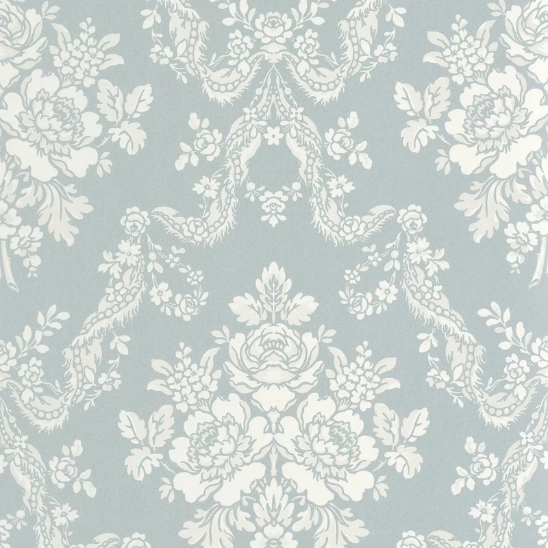 Casadeco kék barokk mintás vlies tapéta Pompadour Bleu Doux 53 cm X 10 m