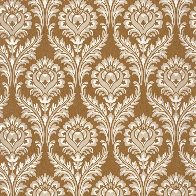 Casadeco Barokk damaszt mintás sárga vlies tapéta Hypnose Mordore 53 cm X 10 m