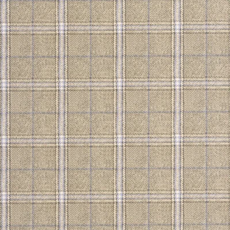 Casadeco Textil hatású kockás barna vlies tapéta Gentle Thread Noisette 53 cm X 10 m