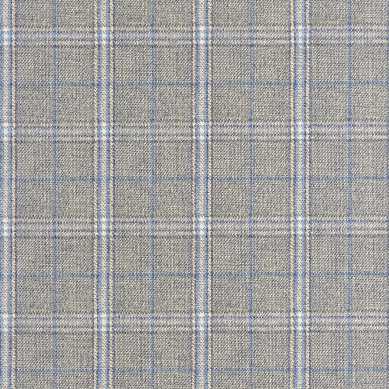 Casadeco Textil hatású kockás kék vlies tapéta Gentle Thread Bleu Denim 53 cm X 10 m