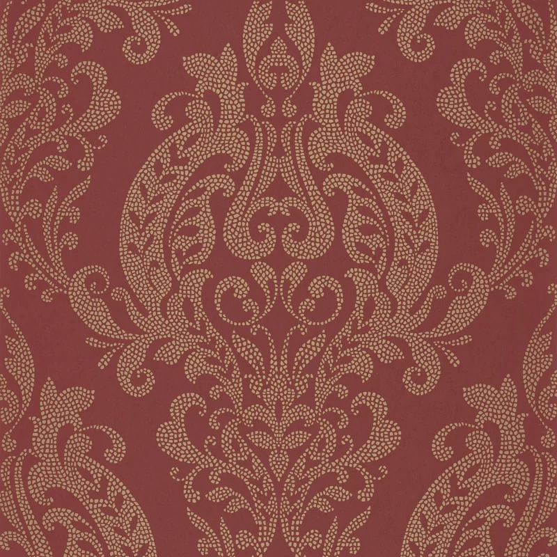 Casadeco Klasszikus damaszt mintás piros vlies tapéta Quintessence Rouge Opera 53 cm X 10 m