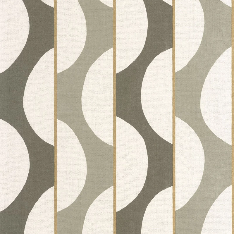 Casadeco Csíkos zöld-bézs vinyl tapéta hullámokkal Neora Vert Sauge 53 cm X 10 m