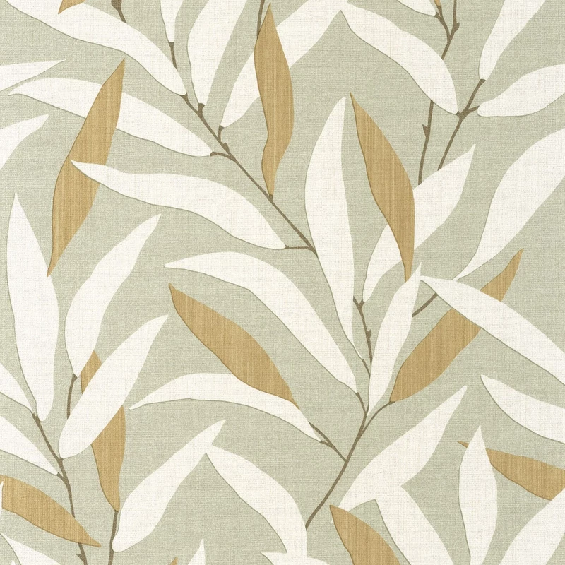 Casadeco Bambuszlevél mintás zöld vinyl tapéta Alba Vert Sauge 53 cm X 10 m