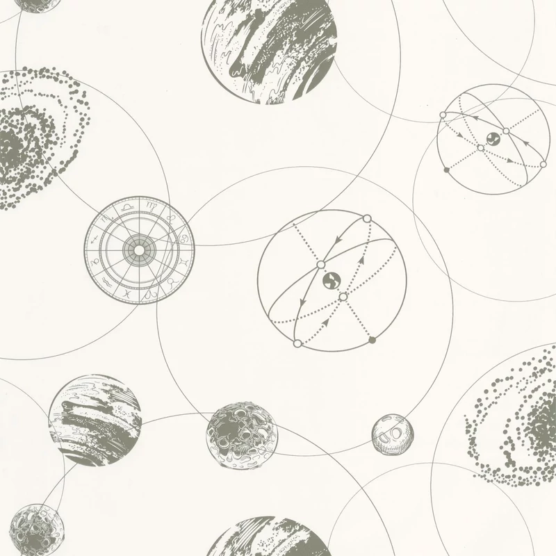 Caselio Bolygós zöld-fehér vinyl tapéta Just Fly Kaki 53 cm X 10 m