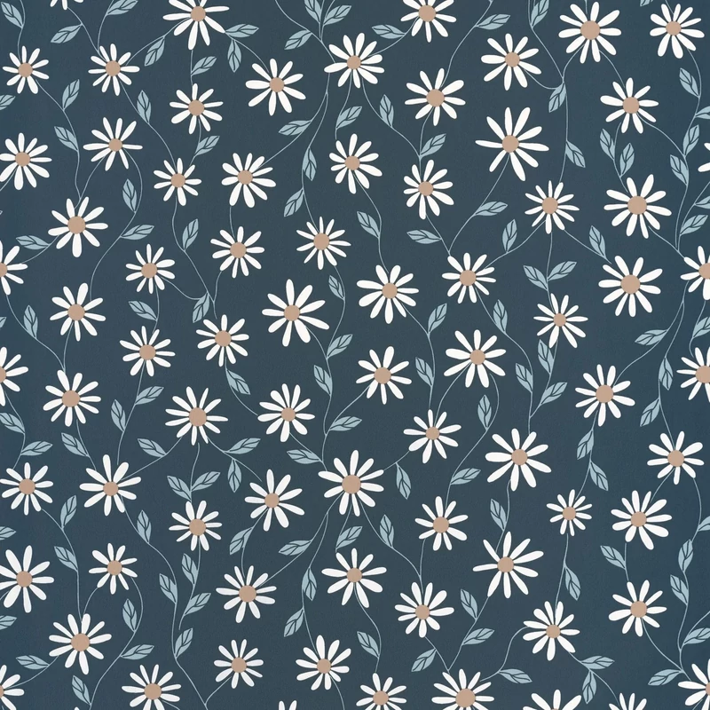 Caselio Romantikus virág mintás kék vlies tapéta Anna Bleu Ciel 53 cm X 10 m