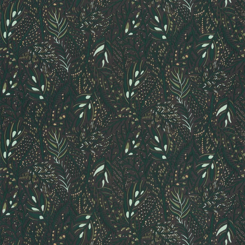 Caselio Apró levél mintás sötétzöld vlies tapéta Jade Vert Emeraude 53 cm X 10 m