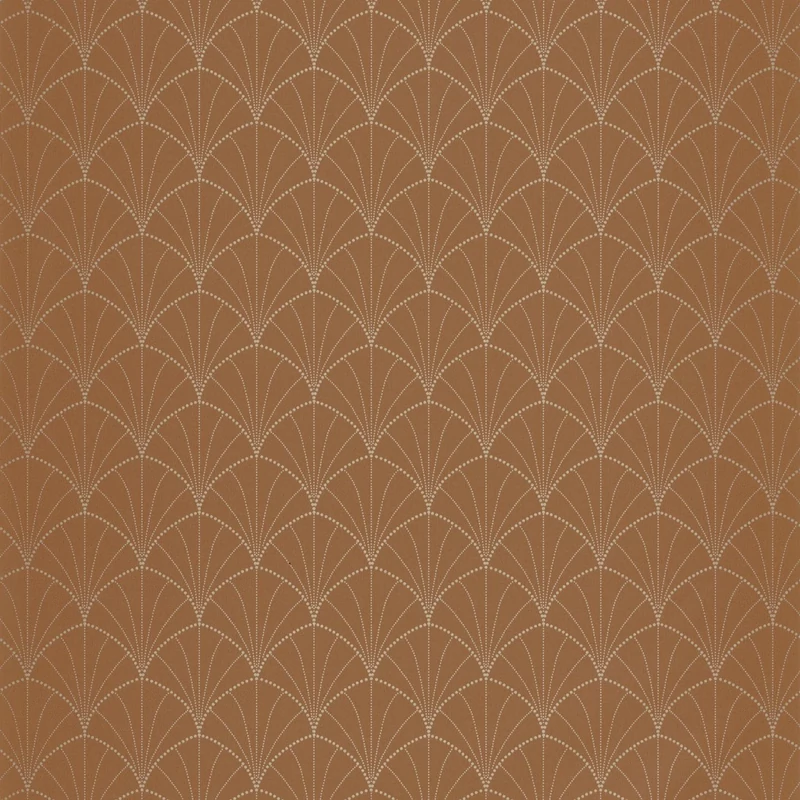 Caselio Pálma mintás art deco barna vinyl tapéta Edgar Caramel Or 53 cm X 10 m