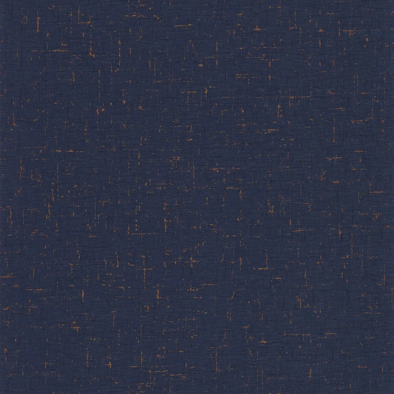 Caselio Szövet hatású sötétkék vinyl tapéta metál fénnyel Gaze Metal Bleu Nuit Cuivre 53 cm X 10 m