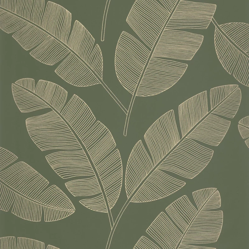Caselio Óriás banánfa leveles keki zöld vinyl tapéta Moonlight Banana Tree Vert Kaki 53 cm X 10 m