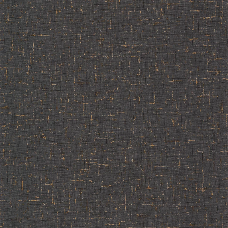 Caselio Szövet hatású fekete vinyl tapéta metál fénnyel Gaze Metal Noir Cuivre 53 cm X 10 m