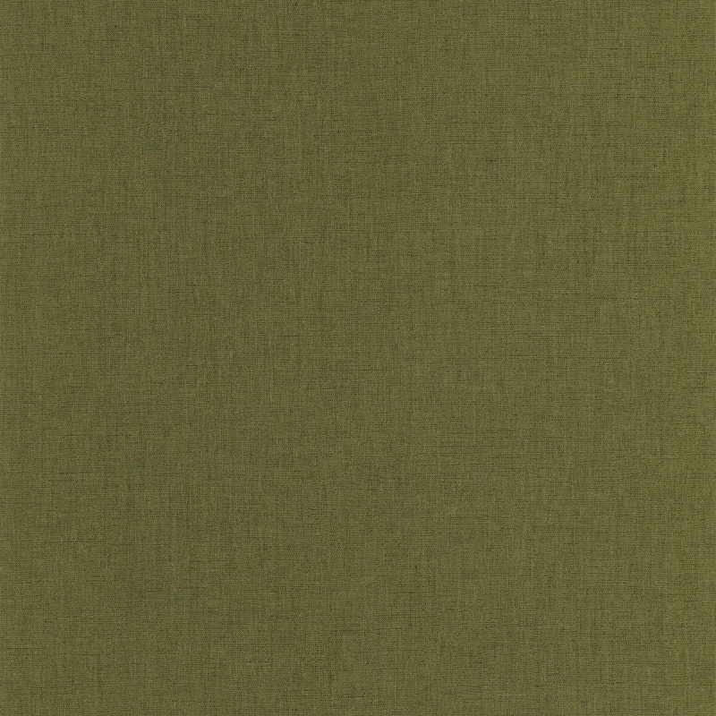 Caselio Lenvászon hatású keki zöld vinyl tapéta Uni Mat Vert Kaki 53 cm X 10 m