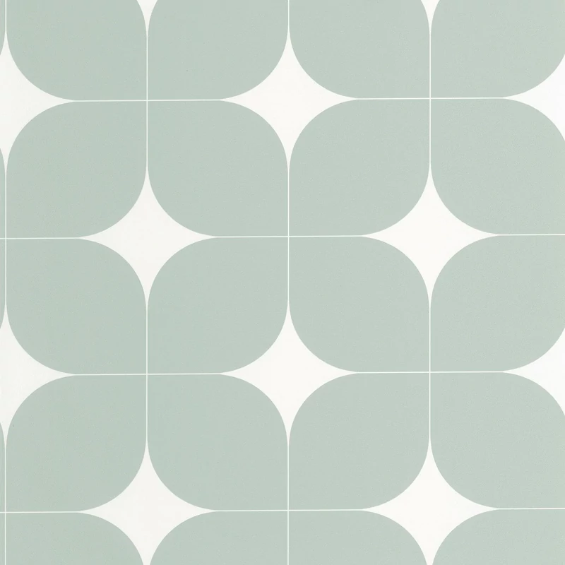 Caselio Retro mintás zöld vinyl taolta Detour Vert D'Eau 53 cm X 10 m