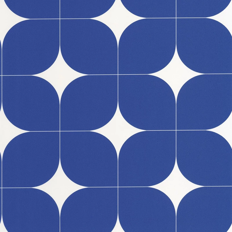 Caselio Retro mintás kék vinyl taolta Detour Bleu Electrique 53 cm X 10 m