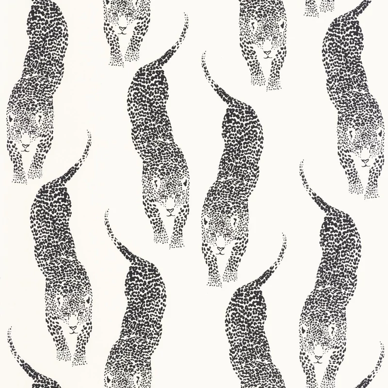 Caselio Párduc mintás fehér-fekete vlies tapéta Panthera Blanc Noir 53 cm X 10 m