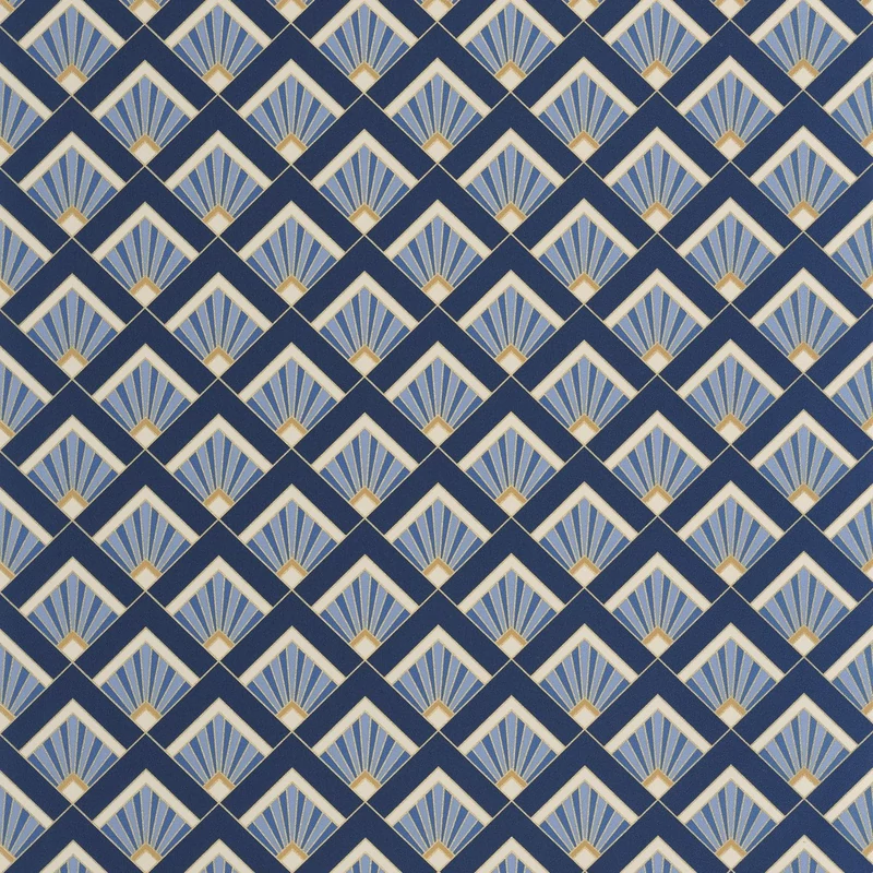 Caselio Art deco glamúr kék-arany vinyl tapéta Effervescence Bleu 53 cm X 10 m