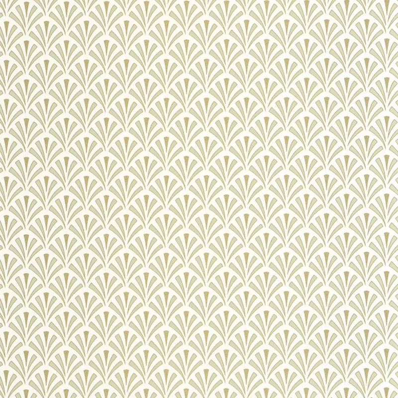 Caselio Palmetta mintás art deco zöld-arany vinyl tapéta Abundance Vert Amande Dore 53 cm X 10 m